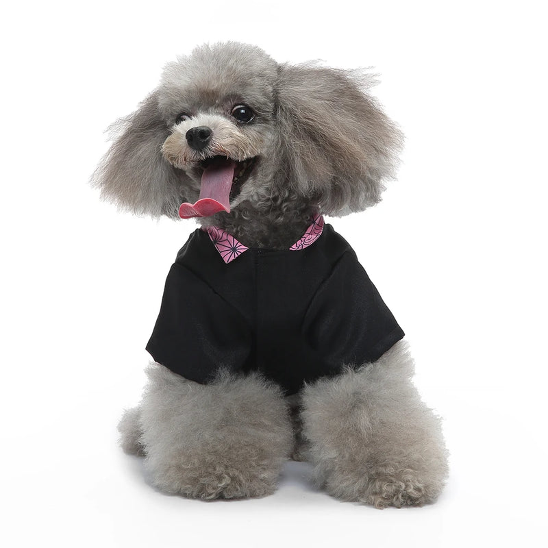 Pet Halloween Costume for Small Dogs and Cats – Cosplay Outfit for Puppy Kitten Japanese Kimono  Dress Up