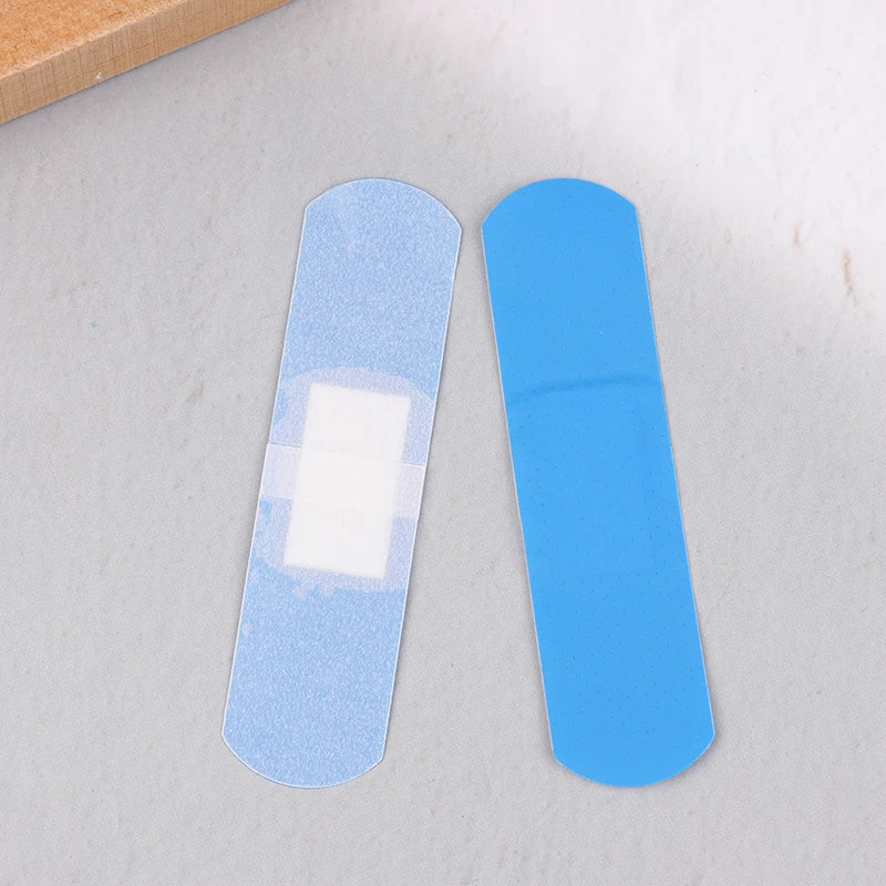100pcs/set Blue Detectable Plasters Band Aid Waterproof Medical Adhesive Strips Wound Dressing Patch Bandages First Aid Plasters