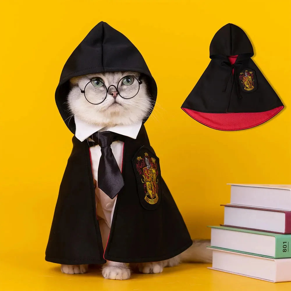 Halloween Dog Costume Magic Academy Cosplay Clothes Pet Cape Cat Decoration Halloween Cloak College Cloak Costume for Cat Pet