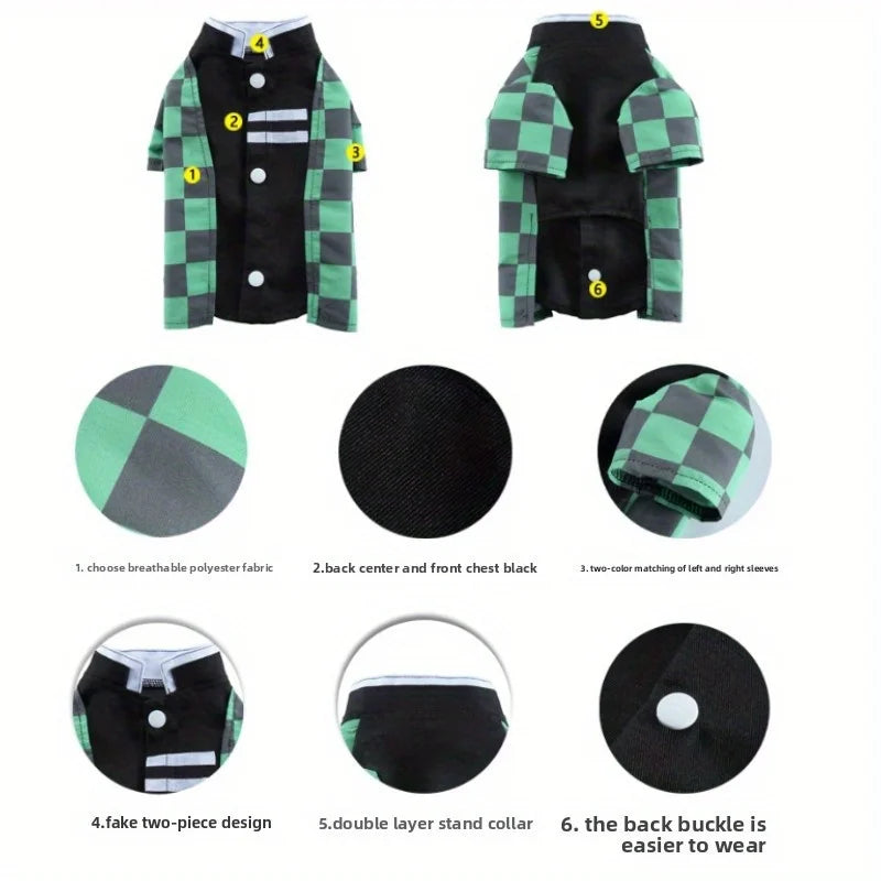 Pet Halloween Costume for Small Dogs and Cats – Cosplay Outfit for Puppy Kitten Japanese Kimono  Dress Up