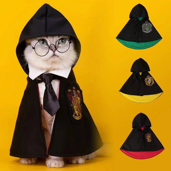 Halloween Dog Costume Magic Academy Cosplay Clothes Pet Cape Cat Decoration Halloween Cloak College Cloak Costume for Cat Pet