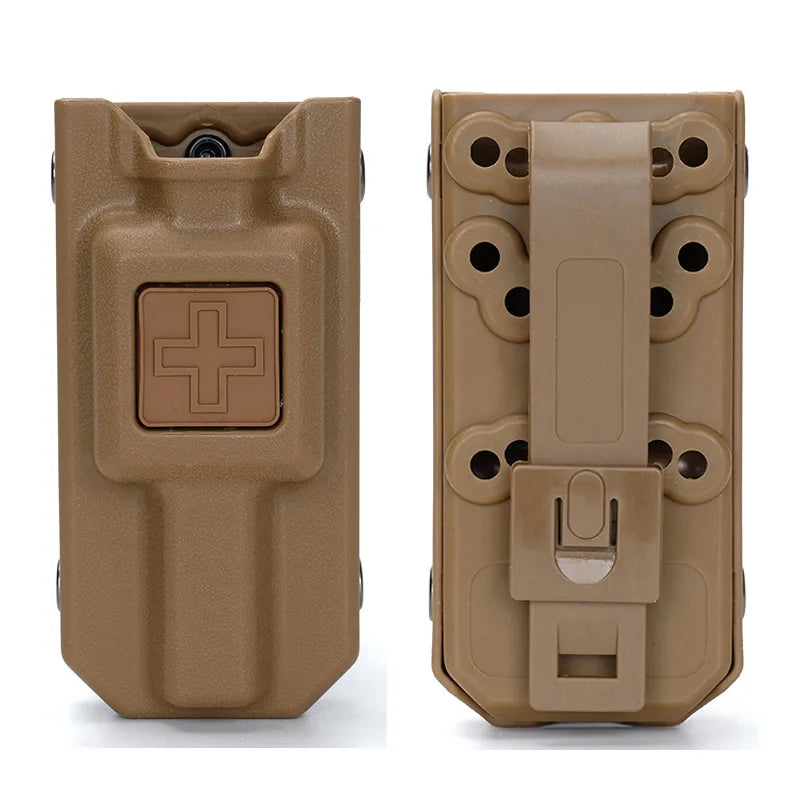 2pcs Tactical Tourniquet Cat Storage Box Bag MOLLE Package Fan Outdoor Emergency Tourniquetrats  for