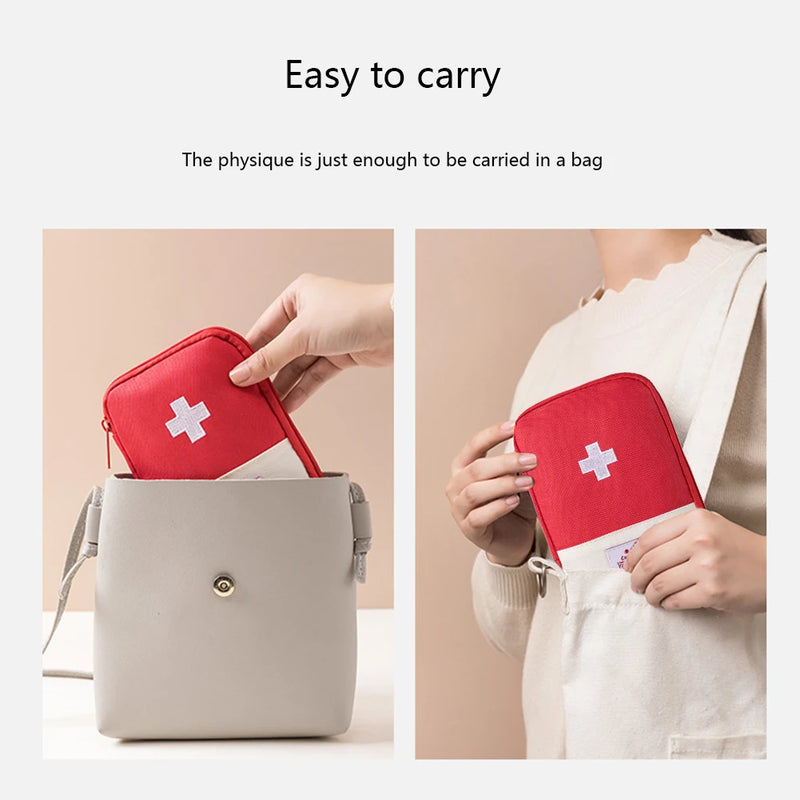 Portable Emergency Medicine Bag Mini First Aid Kit Small Storage Bag Empty Medicine Bag for Outdoor Camping Hiking Travel