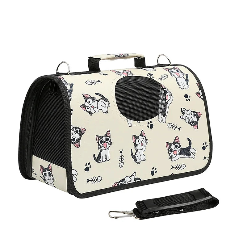 Cat carrier backpack, Cat Carrier pet Travel bag, breathable outdoor cat bag Portable folding cat carrier pet crossbody bag