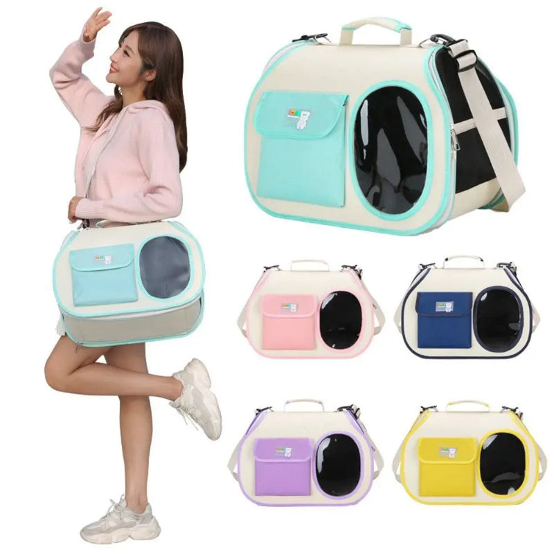 Fashionable Cat Carrying Bag Breathable Large Capacity Cat Backpack Lightweight Foldable Dog Carrier Bag Puppy