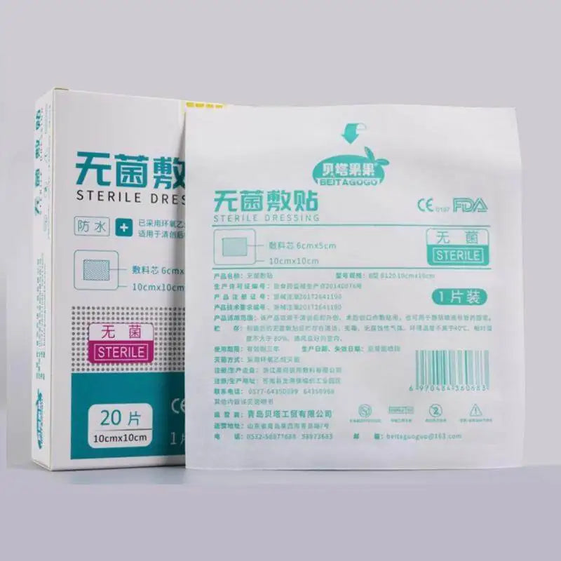 20Pcs/Box Wound Waterproof Dressing Sticker Medical Waterproof Tape Bandage 10x10cm