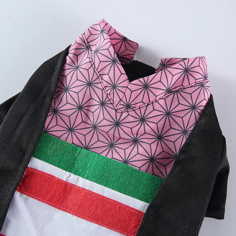 Pet Halloween Costume for Small Dogs and Cats – Cosplay Outfit for Puppy Kitten Japanese Kimono  Dress Up