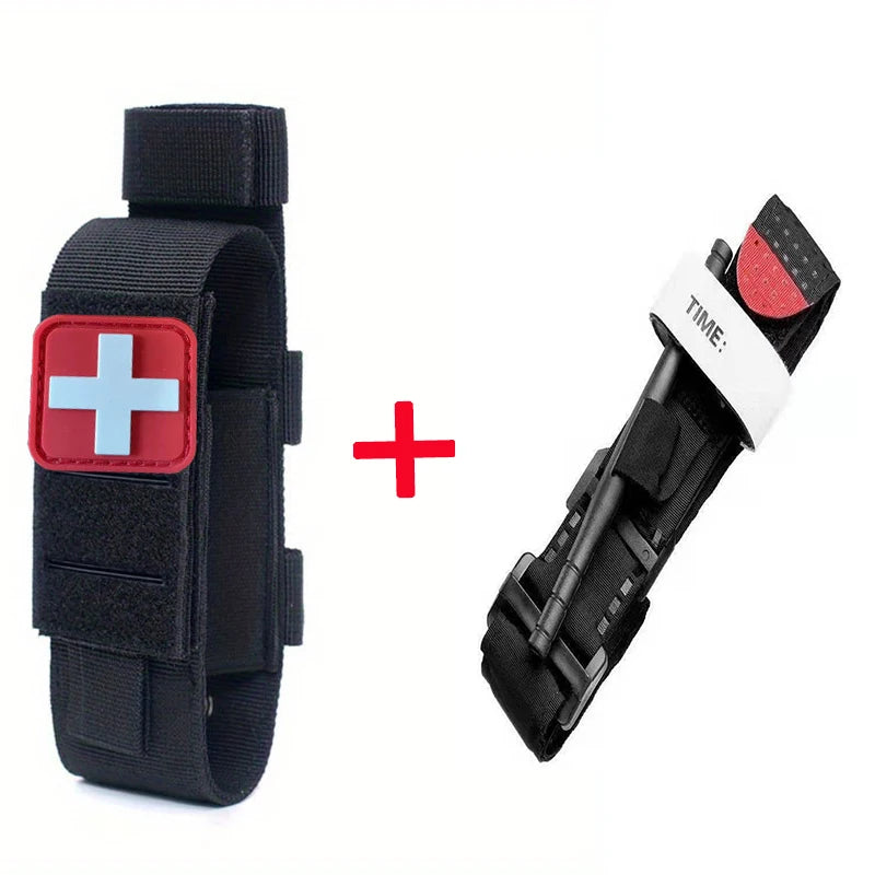 2pcs Tactical Tourniquet Cat Storage Box Bag MOLLE Package Fan Outdoor Emergency Tourniquetrats  for