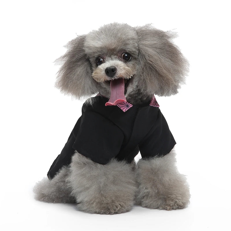 Pet Halloween Costume for Small Dogs and Cats – Cosplay Outfit for Puppy Kitten Japanese Kimono  Dress Up