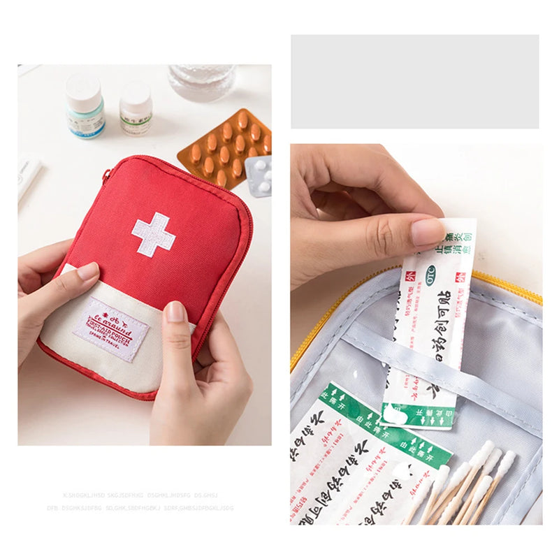 Portable Emergency Medicine Bag Mini First Aid Kit Small Storage Bag Empty Medicine Bag for Outdoor Camping Hiking Travel