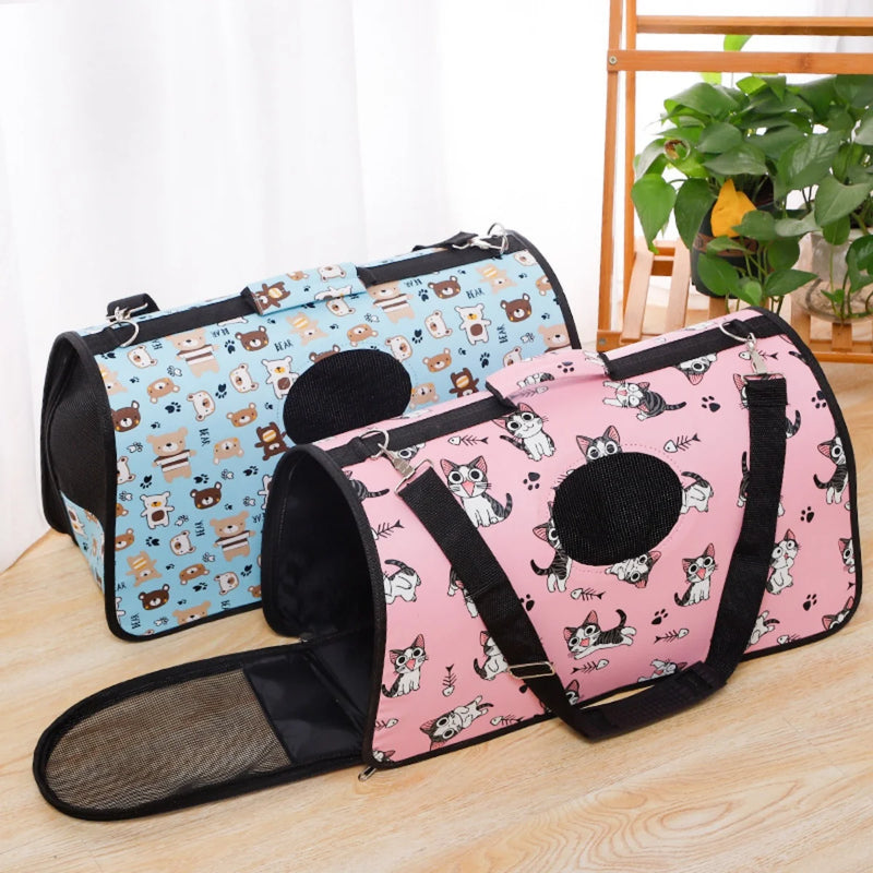 Cat carrier backpack, Cat Carrier pet Travel bag, breathable outdoor cat bag Portable folding cat carrier pet crossbody bag