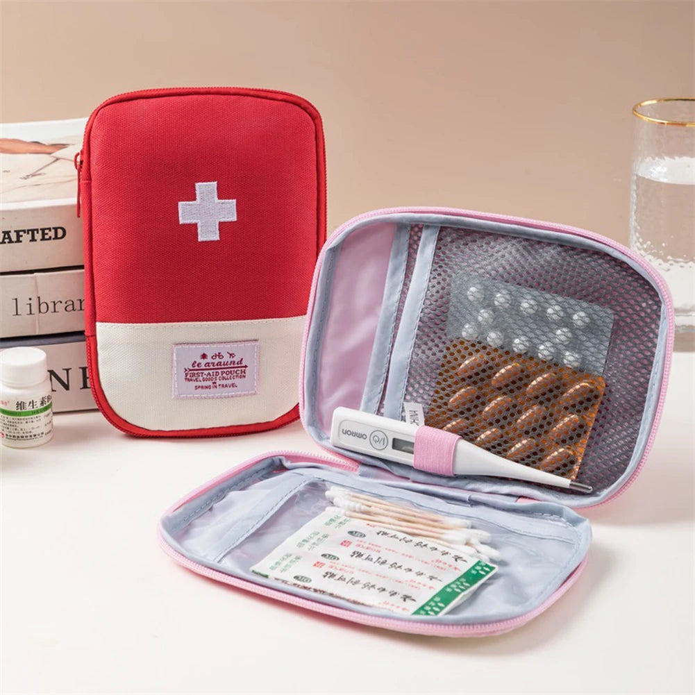 Portable Emergency Medicine Bag Mini First Aid Kit Small Storage Bag Empty Medicine Bag for Outdoor Camping Hiking Travel