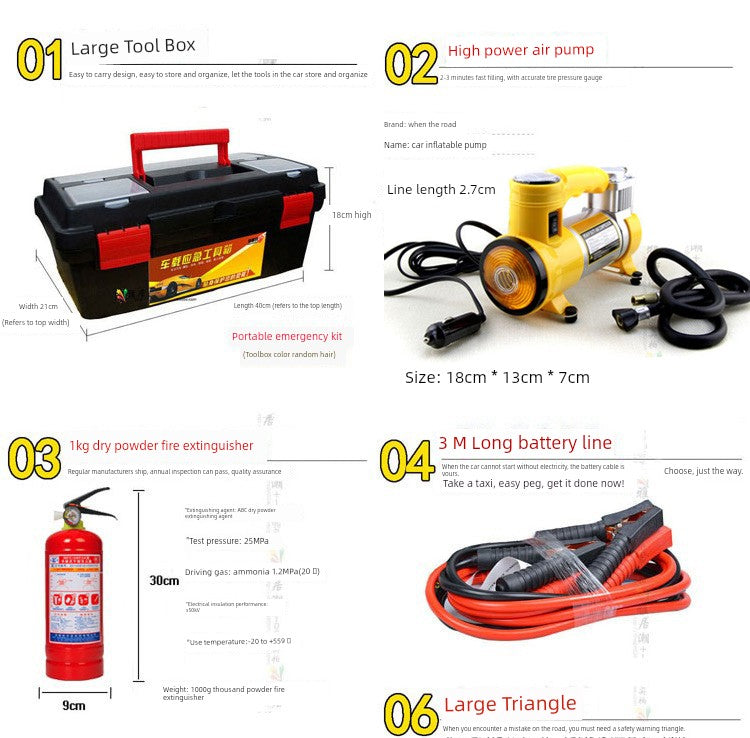 Car Emergency Kit in-Vehicle Hand Tool Set Maintenance and Rescue Security Kit Car Toolbox Car First Aid Kits Boxes