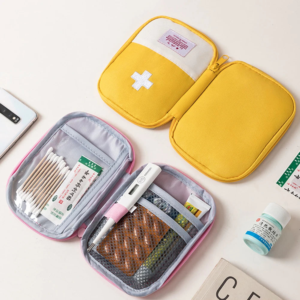 Portable Emergency Medicine Bag Mini First Aid Kit Small Storage Bag Empty Medicine Bag for Outdoor Camping Hiking Travel