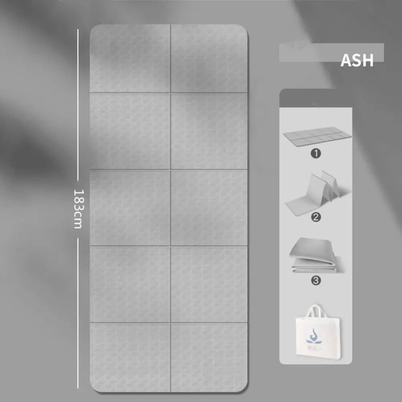 Pilates TPE Yoga Mats Anti-Slip Grey Purple Pink Gymnastics Mat Foldable Yoga Meditation Pad Men Women