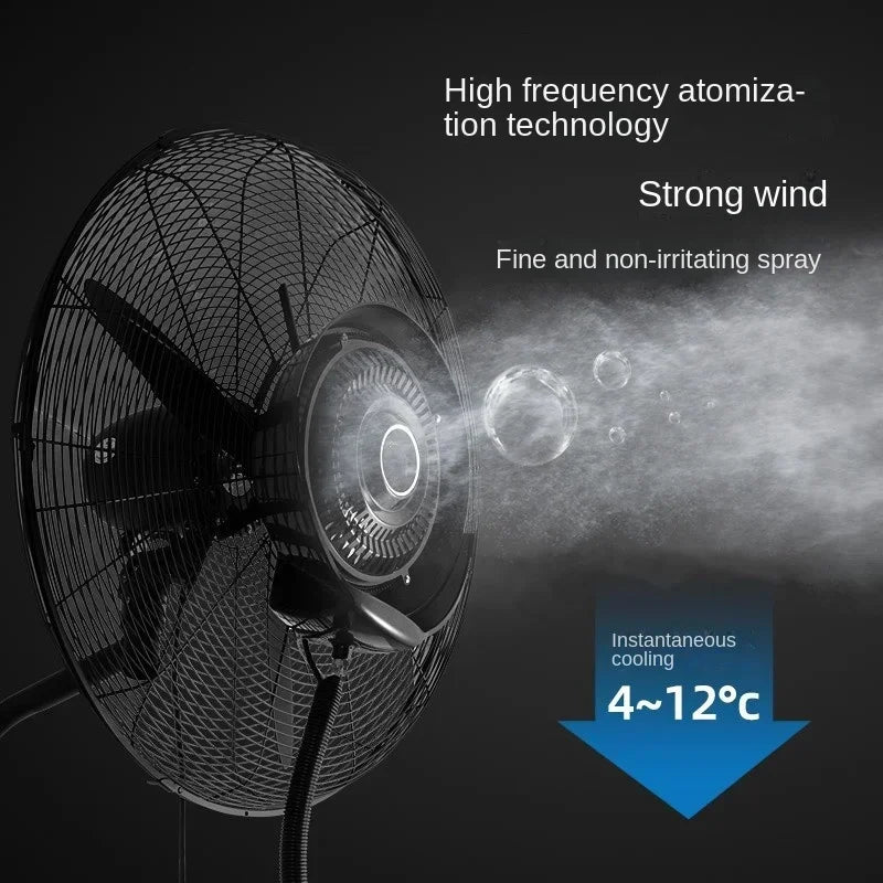 Home Electric Wall-Mounted Industrial Spray Fan Cooling Water Mist Cooling Air Atomization High Power Powerful Commercial Wall F