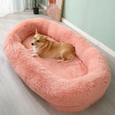 Manufacturer High Quality Menschliches Hundebett Blanket Match Memory Foam Big With Blanket Sofa First Human Dog Bed