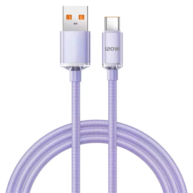 120W PD Type C Cable Super Fast Charger Cord Quick Charge USB C Cables Phone Charger For Samsung Xiaomi Huawei