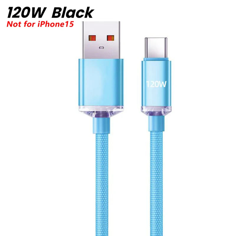 120W PD Type C Cable Super Fast Charger Cord Quick Charge USB C Cables Phone Charger For Samsung Xiaomi Huawei