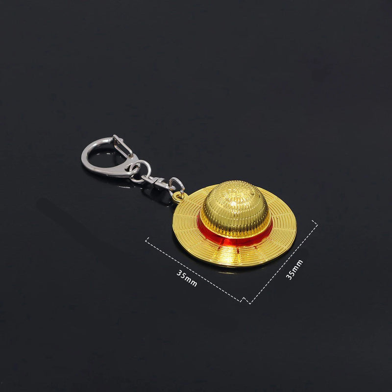 3cm One Piece Monkey D. Luffy Straw Hat Anime Figure Keychain Peripheral Metal Model Collection Birthday Gifts Toys Kids Game