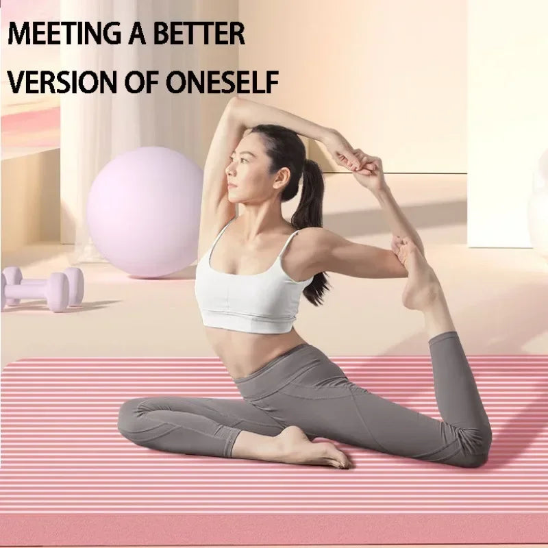 NBR Yoga Mats Fitness Meditation Pad Anti-Slip Pilates Gymnastics Mat Soft Shock-absorbing Easy Clean Sports Equipment