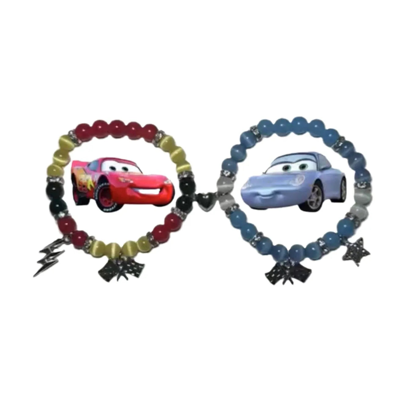 2PCS/set Fast And Furious Bat Matching Bracelets For Couples Bracelets Cool Race Car Victory Banner BFF Beaded Bracelet Jewelry