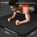 Men's Fitn Yoga Mat Thiened 20mm Wide Long Anti-slip Exercise Yoga Mat for Home Use l Rubber Pure Color