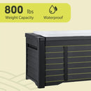 "120 Gallon Outdoor Storage Deck Box - Waterproof Lockable Bench w/ Cushion, Patio & Garden Storage Solution"