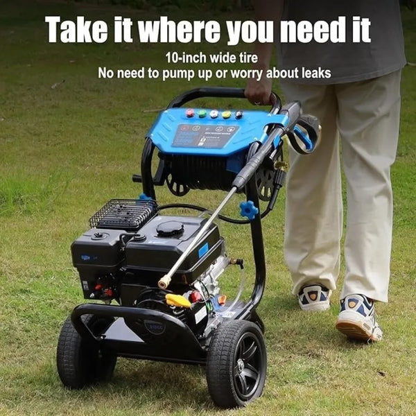 Gas Pressure Washer 3600 PSI, 2.3 GPM Heavy Duty High Power Washer,212CC Engine with 30FT Hose, Axial Aluminum Pump, Soap Tank