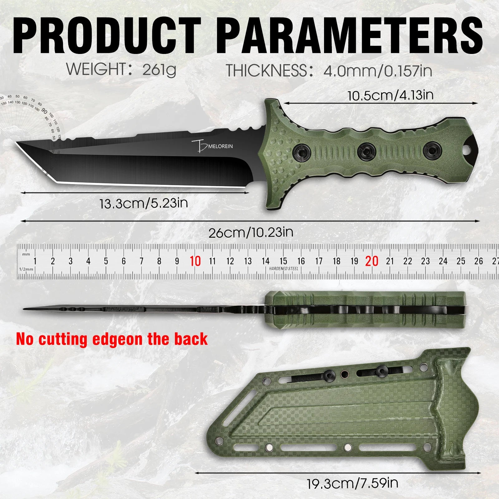 A Powerful Tool Knife for Wilderness Adventures, Made of High Hardness Stainless Steel, with a Fixed Blade Body