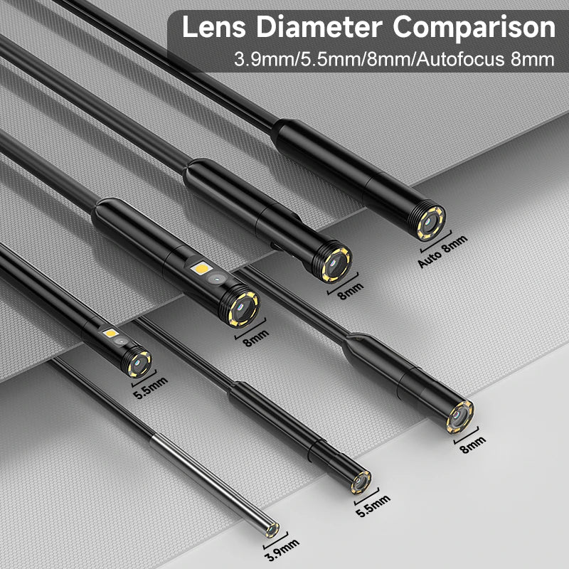 WIFI Endoscope Autofocus Camera HD1080P Single Dual Triple Lens Removable Cable Waterproof USB Probe Car Inspection Borescope