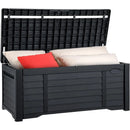 "120 Gallon Outdoor Storage Deck Box - Waterproof Lockable Bench w/ Cushion, Patio & Garden Storage Solution"