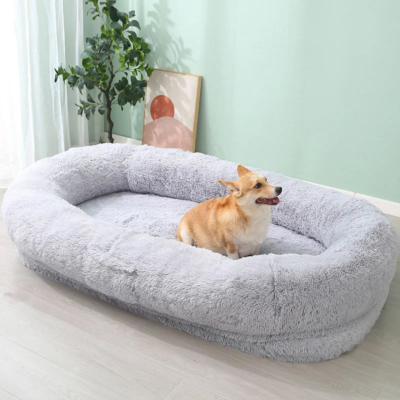 Manufacturer High Quality Menschliches Hundebett Blanket Match Memory Foam Big With Blanket Sofa First Human Dog Bed