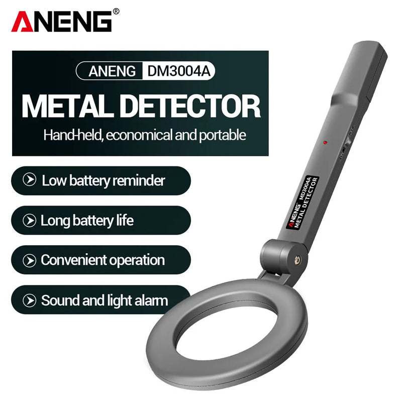 DM3004A Handheld Metal Detector Ferrous & Non-Ferrous Metal Tester Security Scanner Checker Treasure Hunting Soil Detection Tool