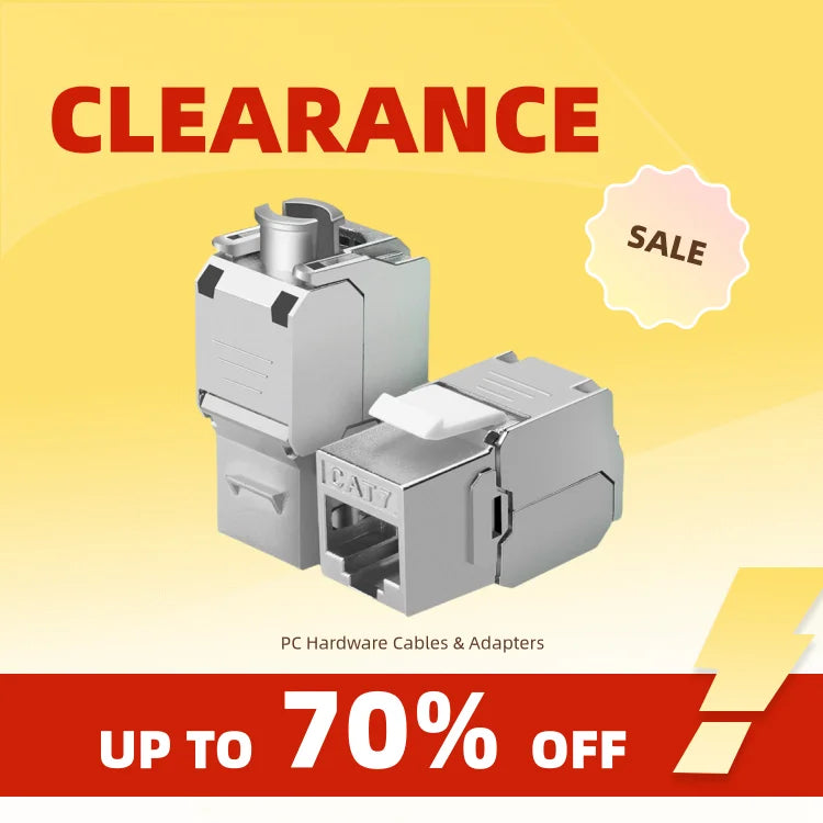 Clearance_CAT6A CAT7 RJ45 Keystone Shielded Slot FTP Zinc Alloy Module Connector Network Insert Tool-Free Coupler 10GB Internet