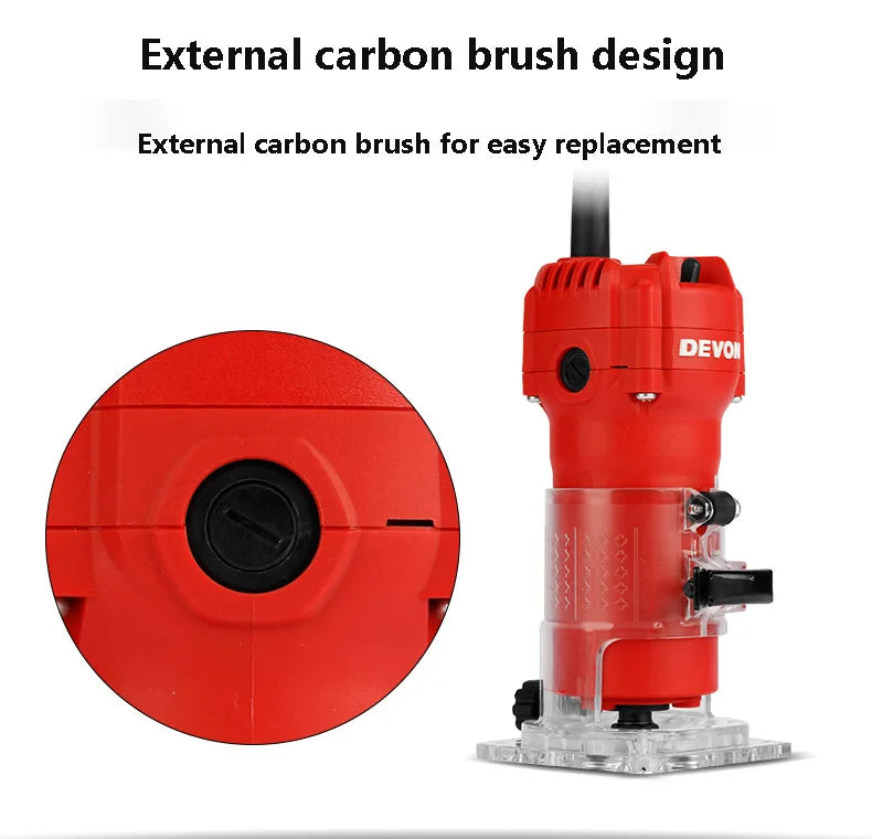 220V Wood Router Machine Woodworking Electric Trimmer 6mm Wood Carving Milling Cutting Tools Carpenter Power Tools