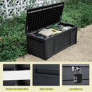 "120 Gallon Outdoor Storage Deck Box - Waterproof Lockable Bench w/ Cushion, Patio & Garden Storage Solution"