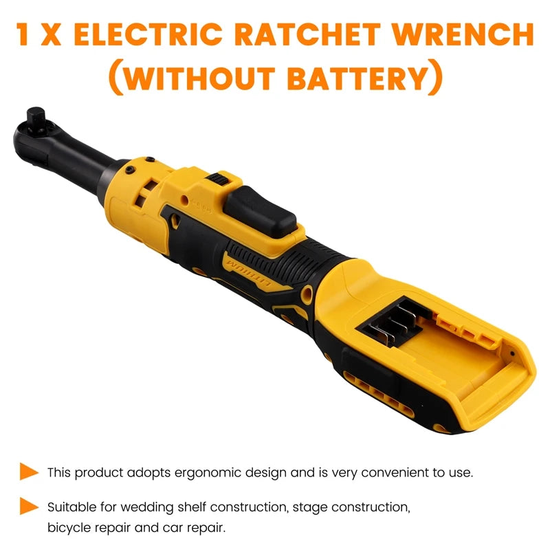 Extended Electric Ratchet Wrench Cordless Driver 3/8Inch Impact Removal Screw Nut Power Tool  For Dewalt 18V 20V Battery