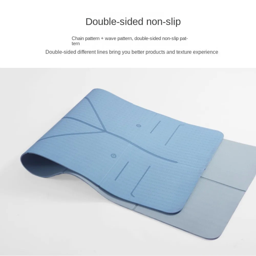 Pilates TPE Yoga Mats Anti-Slip Grey Purple Pink Gymnastics Mat Foldable Yoga Meditation Pad Men Women