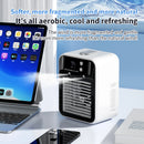 Portable Mini air Conditioner Desktop Fast Water-Cooled Electric Fan Double Jet Ultrasonic Atomization 2 Speed Silent Air Cooler